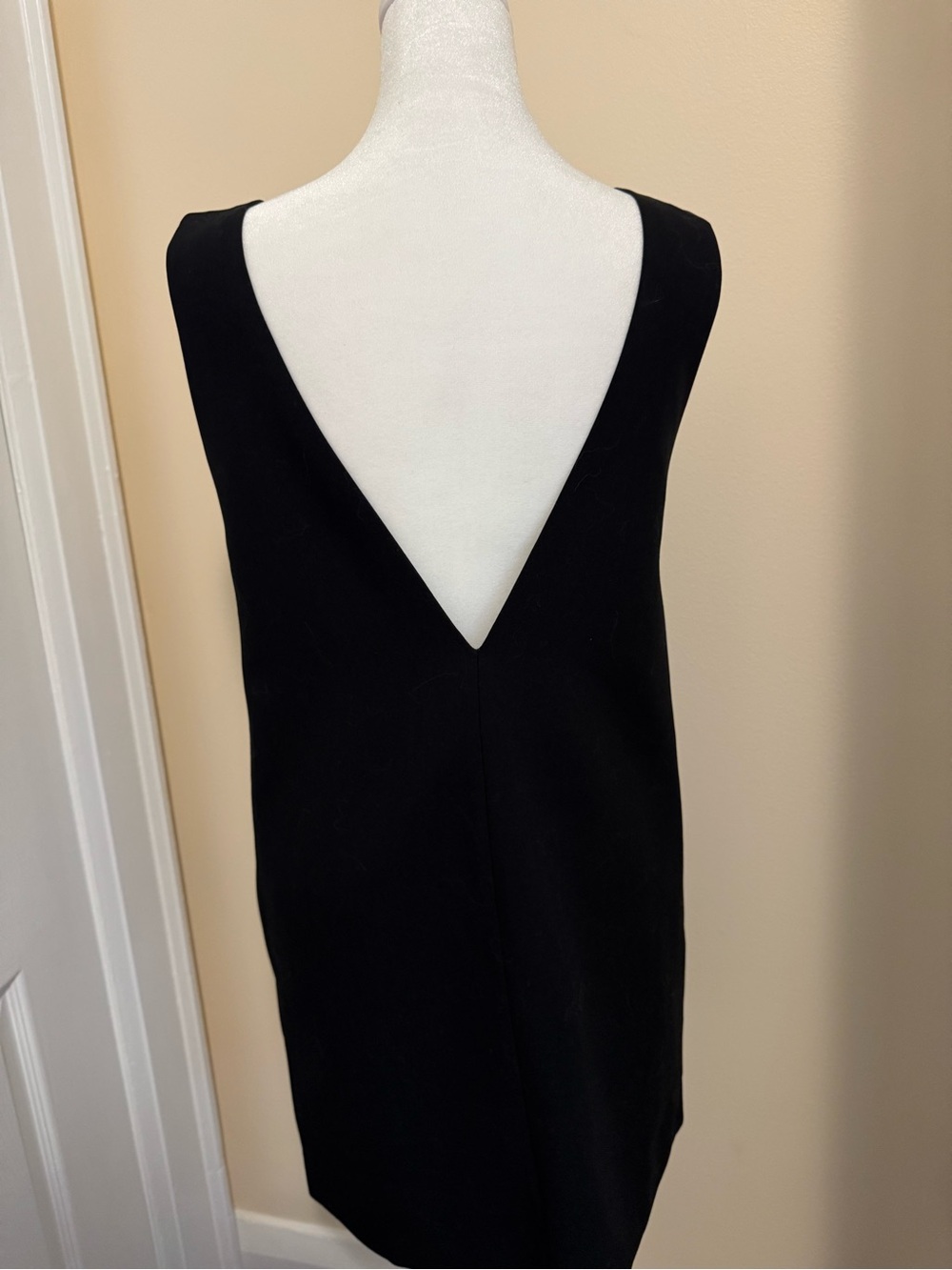 Reserved Black Sleeveless Mini Dress with Deep V Back